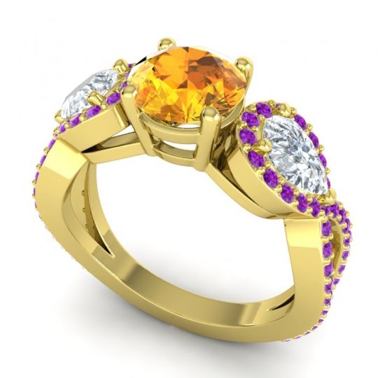 Three Stone Pave Varsa Ring