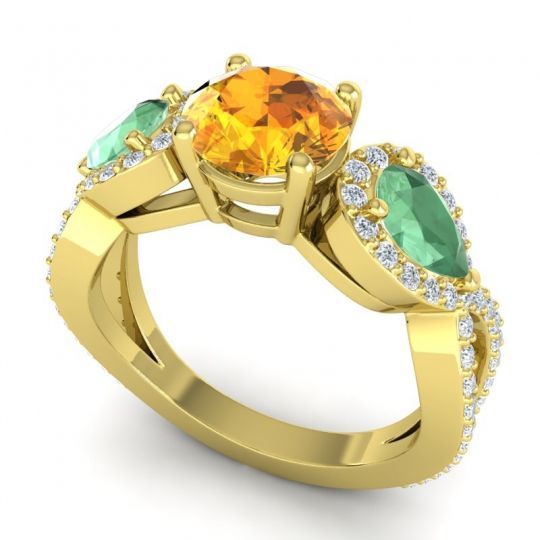 Three Stone Pave Varsa Ring