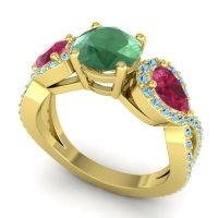 Three Stone Pave Varsa Ring