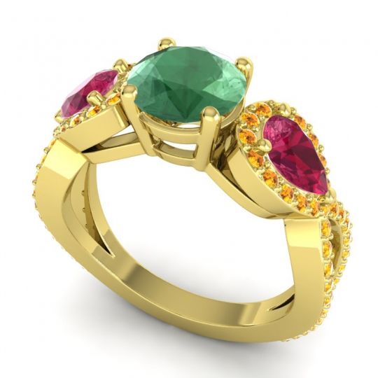 Three Stone Pave Varsa Ring