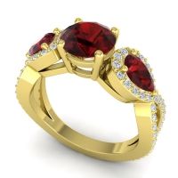 Three Stone Pave Varsa Ring