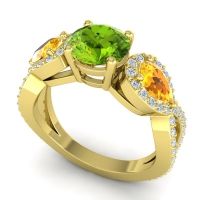 Three Stone Pave Varsa Ring