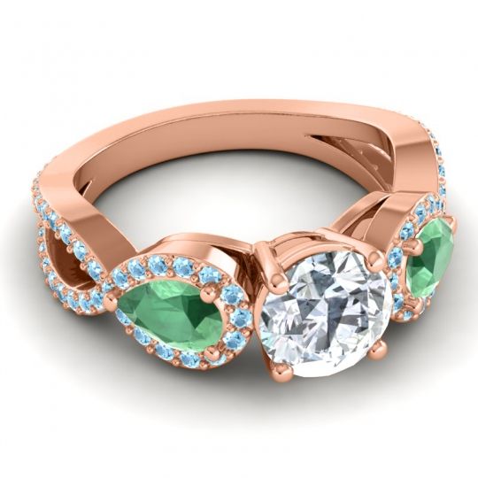 Three Stone Pave Varsa Ring