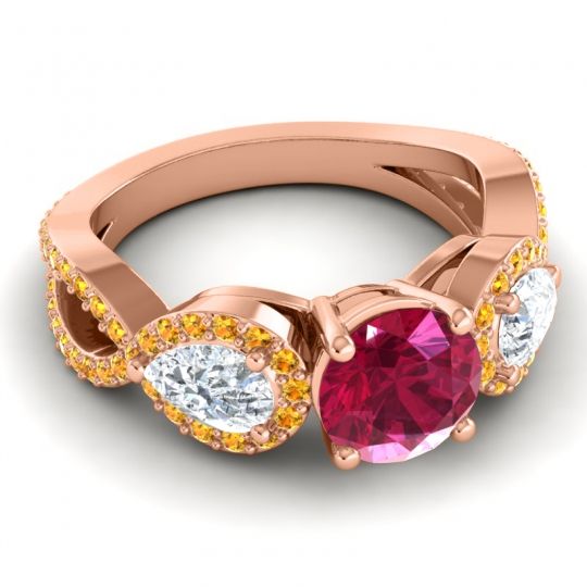 Three Stone Pave Varsa Ring