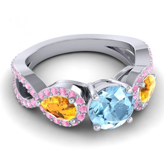 Three Stone Pave Varsa Ring