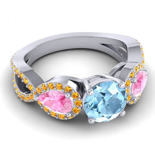 Three Stone Pave Varsa Ring