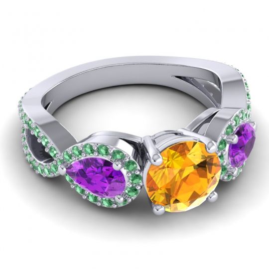 Three Stone Pave Varsa Ring