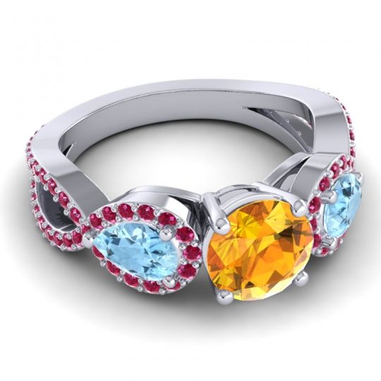 Three Stone Pave Varsa Ring