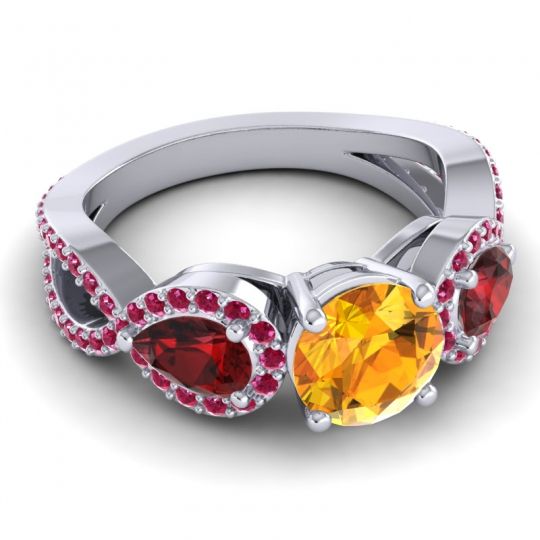 Three Stone Pave Varsa Ring