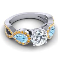 Three Stone Pave Varsa Ring