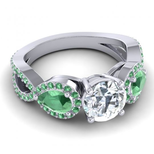 Three Stone Pave Varsa Ring