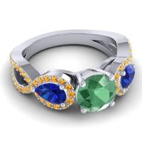 Three Stone Pave Varsa Ring