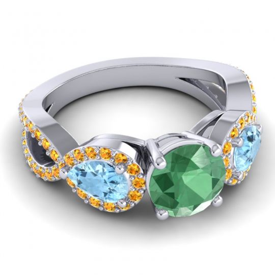 Three Stone Pave Varsa Ring