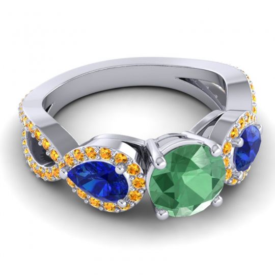 Three Stone Pave Varsa Ring