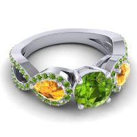 Three Stone Pave Varsa Ring