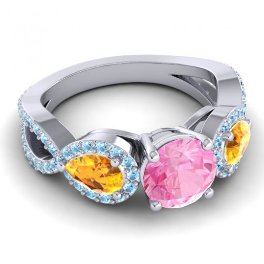 Three Stone Pave Varsa Ring