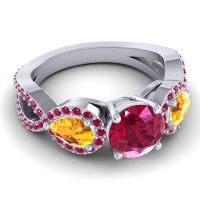 Three Stone Pave Varsa Ring