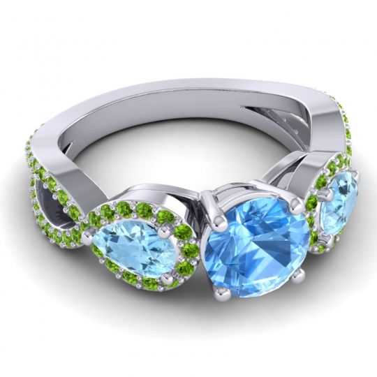 Three Stone Pave Varsa Ring