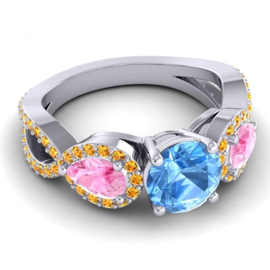 Three Stone Pave Varsa Ring