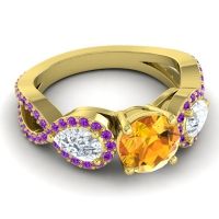 Three Stone Pave Varsa Ring