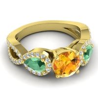 Three Stone Pave Varsa Ring