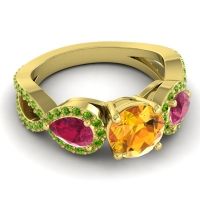 Three Stone Pave Varsa Ring