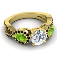 Three Stone Pave Varsa Ring