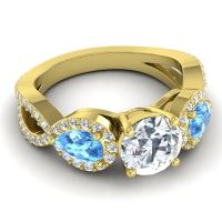 Three Stone Pave Varsa Ring