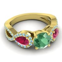 Three Stone Pave Varsa Ring