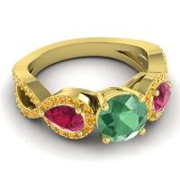 Three Stone Pave Varsa Ring