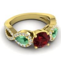 Three Stone Pave Varsa Ring