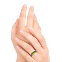 Three Stone Pave Varsa Ring