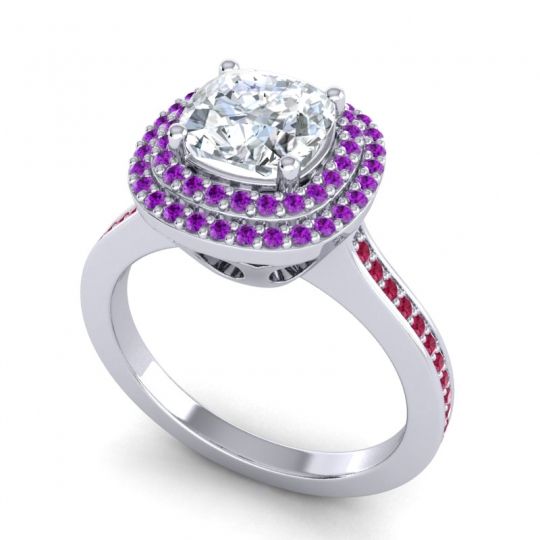 Halo Cushion Arohana Ring