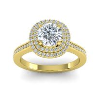 Diamond Engagement Ring In 18k Yellow Gold - Arohana Round Halo Ring