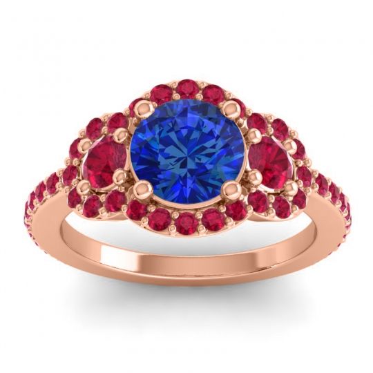 Three Stone Halo Sodarya Ring