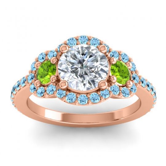 Three Stone Halo Sodarya Ring