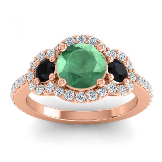 Three Stone Halo Sodarya Ring