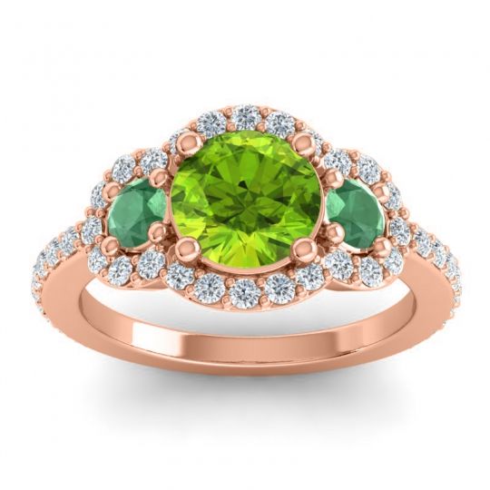 Three Stone Halo Sodarya Ring