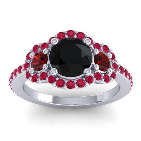 Three Stone Halo Sodarya Ring