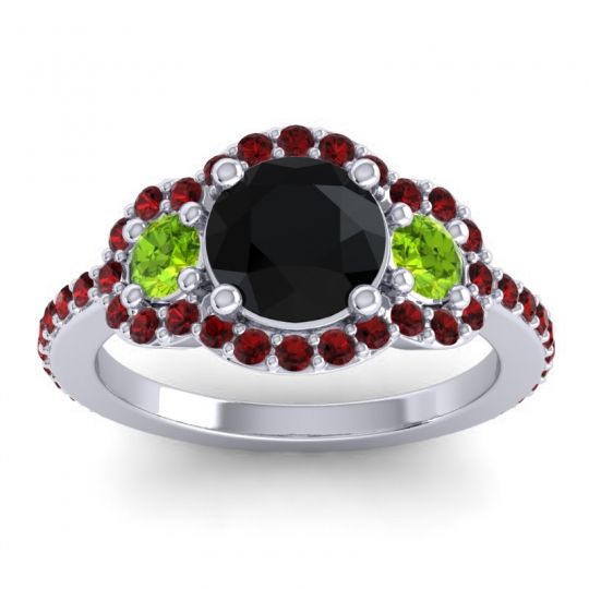 Three Stone Halo Sodarya Ring