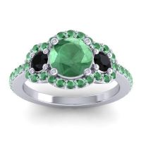 Three Stone Halo Sodarya Ring