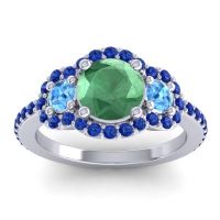 Three Stone Halo Sodarya Ring