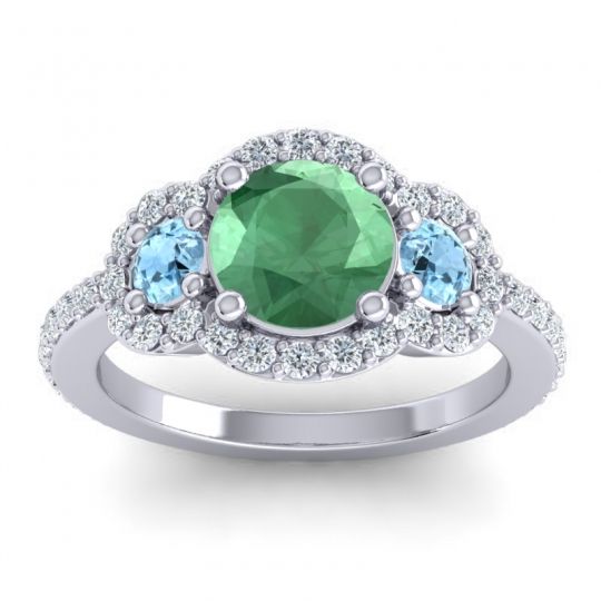 Three Stone Halo Sodarya Ring