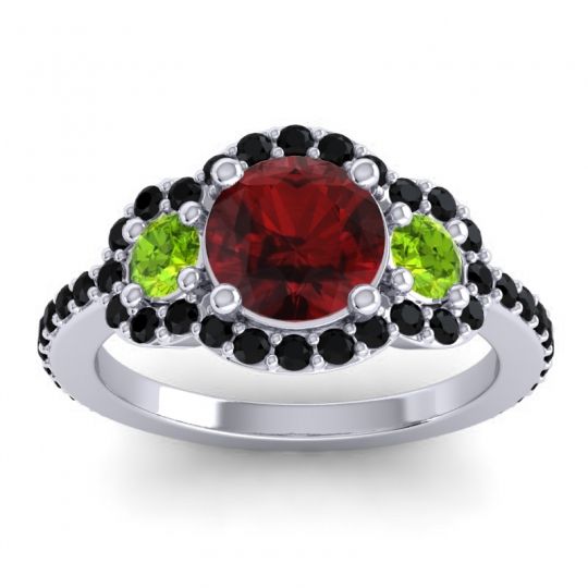 Three Stone Halo Sodarya Ring