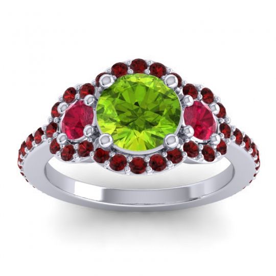 Three Stone Halo Sodarya Ring