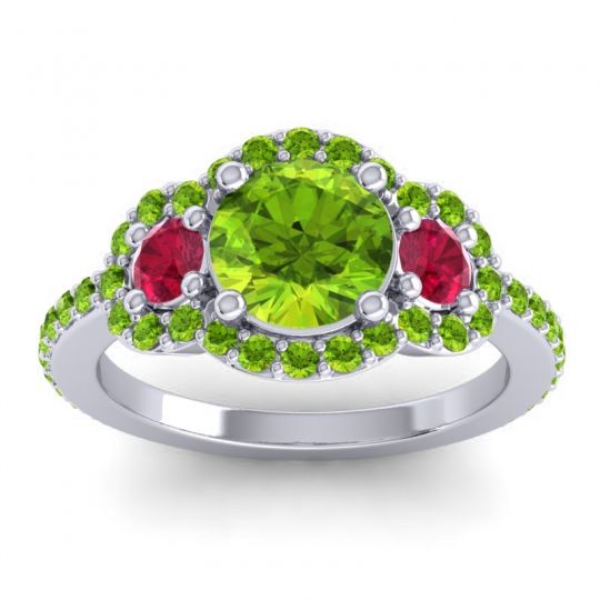 Three Stone Halo Sodarya Ring