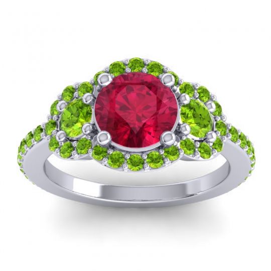 Three Stone Halo Sodarya Ring