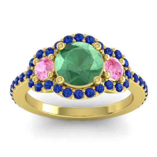 Three Stone Halo Sodarya Ring