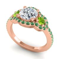 Three Stone Halo Sodarya Ring
