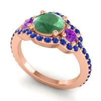 Three Stone Halo Sodarya Ring